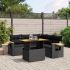 Set mobilier de grădină cu perne, 6 piese, negru, poliratan GartenMobel Dekor