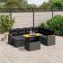 Set mobilier de grădină cu perne, 8 piese, negru, poliratan GartenMobel Dekor