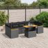 Set mobilier de grădină cu perne, 8 piese, negru, poliratan GartenMobel Dekor