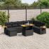 Set mobilier de grădină cu perne, 9 piese, negru, poliratan GartenMobel Dekor