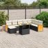 Set mobilier de grădină cu perne, 9 piese, negru, poliratan GartenMobel Dekor