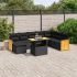 Set mobilier de grădină cu perne, 9 piese, negru, poliratan GartenMobel Dekor