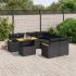 Set mobilier de grădină cu perne, 9 piese, negru, poliratan GartenMobel Dekor