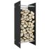 Rastel lemne de foc negru 80x35x100 cm sticlă securizată GartenMobel Dekor