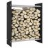 Rastel lemne de foc negru 80x35x100 cm sticlă securizată GartenMobel Dekor