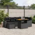 Set canapele de grădină cu perne, 7 piese, negru, poliratan GartenMobel Dekor