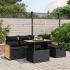 Set mobilier de grădină cu perne, 6 piese, negru, poliratan GartenMobel Dekor