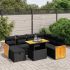 Set mobilier de grădină cu perne, 8 piese, negru, poliratan GartenMobel Dekor