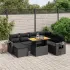 Set mobilier de grădină cu perne, 8 piese, negru, poliratan GartenMobel Dekor