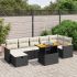 Set mobilier de grădină cu perne, 8 piese, negru, poliratan GartenMobel Dekor