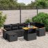 Set mobilier de grădină cu perne, 8 piese, negru, poliratan GartenMobel Dekor