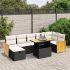 Set mobilier de grădină cu perne, 8 piese, negru, poliratan GartenMobel Dekor