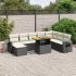 Set mobilier de grădină cu perne, 9 piese, negru, poliratan GartenMobel Dekor