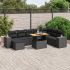 Set mobilier de grădină cu perne, 9 piese, negru, poliratan GartenMobel Dekor