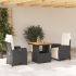 Set mobilier de grădină cu perne, 3 piese, negru, poliratan GartenMobel Dekor