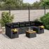 Set mobilier de grădină cu perne, 8 piese, negru, poliratan GartenMobel Dekor