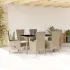 Set de masă pentru grădină, 9 piese, cu perne, bej, poliratan GartenMobel Dekor