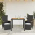 Set mobilier de grădină cu perne, 9 piese, negru, poliratan GartenMobel Dekor