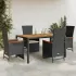 Set mobilier de grădină cu perne, 9 piese, negru, poliratan GartenMobel Dekor