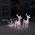Decorațiune de Crăciun reni și sanie 160 LED-uri 130 cm acril GartenMobel Dekor
