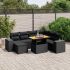 Set mobilier de grădină cu perne, 8 piese, negru, poliratan GartenMobel Dekor