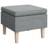 Scaun cu picioare din lemn, gri închis, material textil GartenMobel Dekor