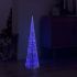 Piramidă decorativă con de lumini cu LED albastru 90 cm acril GartenMobel Dekor