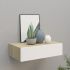 Raft de perete cu sertar, alb, 40x23,5x10 cm, MDF GartenMobel Dekor