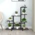 Suport pentru flori cu roți, 94,5x25x92,5 cm, negru, metal GartenMobel Dekor