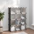 Organizator cub de depozitare cu uși, 15 cuburi, negru, PP GartenMobel Dekor