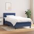 Pat box spring cu saltea, albastru, 90x200 cm, textil GartenMobel Dekor