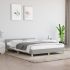 Cadru de pat cu tăblie, gri deschis, 120x190cm, material textil GartenMobel Dekor