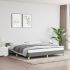 Cadru de pat cu tăblie, gri taupe, 160x200 cm, textil GartenMobel Dekor