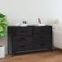 Servantă, negru, 110x35x70 cm, lemn masiv de pin reciclat GartenMobel Dekor
