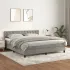 Pat box spring cu saltea, gri deschis, 90x200 cm, catifea GartenMobel Dekor