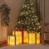 Cutii de Crăciun iluminate, 3 buc., 64 LED-uri, alb cald GartenMobel Dekor