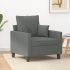 Fotoliu canapea, gri deschis, 60 cm, material textil GartenMobel Dekor