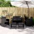 Set mobilier de grădină cu perne, 6 piese, negru, poliratan GartenMobel Dekor