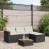 Set canapele de grădină, 3 piese, cu perne, bej, poliratan GartenMobel Dekor