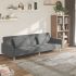 Canapea extensibilă cu 2 locuri, 2 perne, gri deschis, textil GartenMobel Dekor