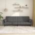 Canapea extensibilă cu 2 locuri, 2 perne, negru, textil GartenMobel Dekor