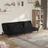 Canapea extensibilă cu 2 locuri, 2 perne, negru, catifea GartenMobel Dekor