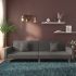 Canapea extensibilă cu 2 locuri, 2 perne, negru, textil GartenMobel Dekor