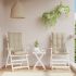 Perne de scaun spătar înalt, 2 buc, model frunze, textil Oxford GartenMobel Dekor