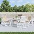 Perne de scaun spătar jos, 2 buc., model frunze, textil oxford GartenMobel Dekor