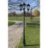 Stâlp lampă grădină 2 brațe verde închis/negru 230 cm aluminiu GartenMobel Dekor