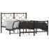 Cadru pat metalic cu tăblii de cap/picioare, negru, 183x213 cm GartenMobel Dekor