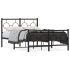 Cadru pat metalic cu tăblii de cap/picioare, negru, 183x213 cm GartenMobel Dekor