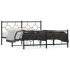 Cadru pat metalic cu tăblii de cap/picioare, negru, 183x213 cm GartenMobel Dekor