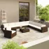 Set mobilier de grădină cu perne, 12 piese, negru, poliratan GartenMobel Dekor